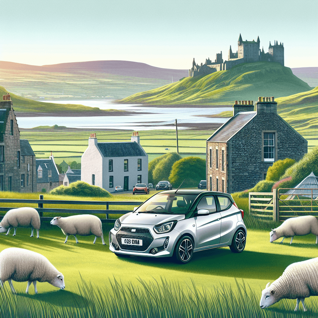 City car amidst sheep, historic castles and Ayrshire seaside