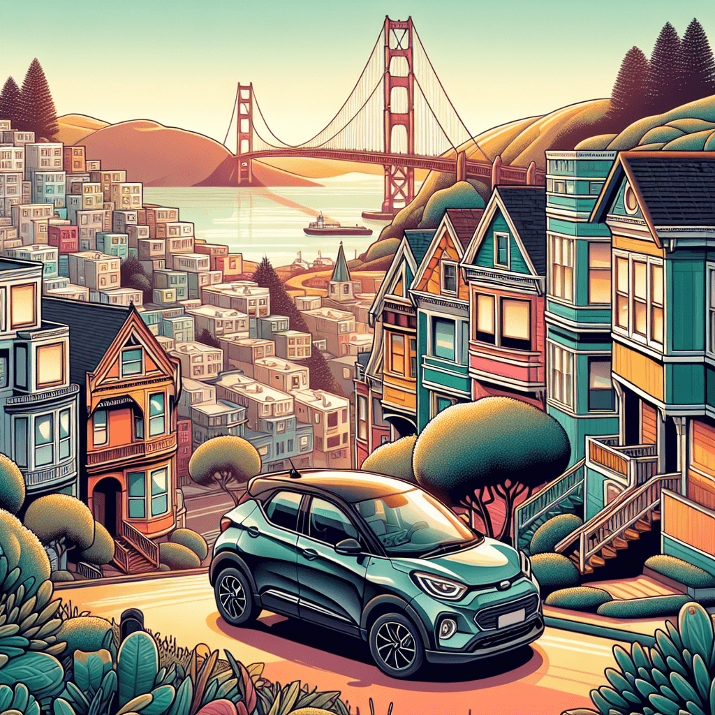 City car in vibrant San Francisco scene