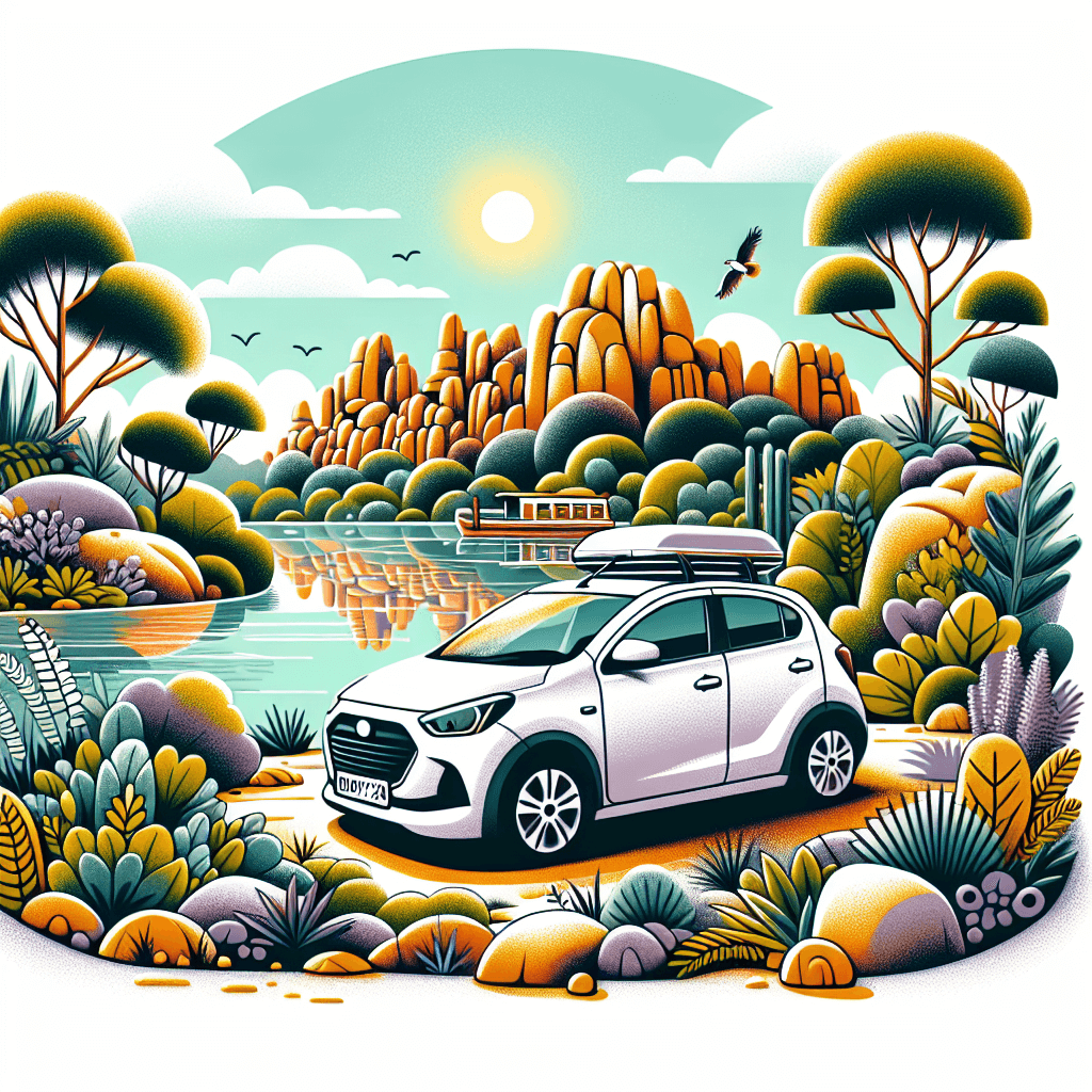City car surrounded by native Moruya scenery
