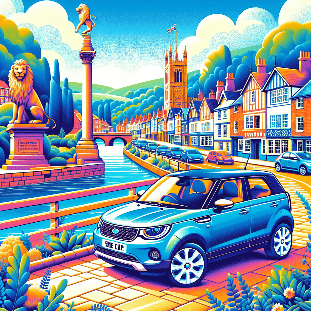 City car nestled in Reading landscape, featuring Maiwand Lion and brick houses