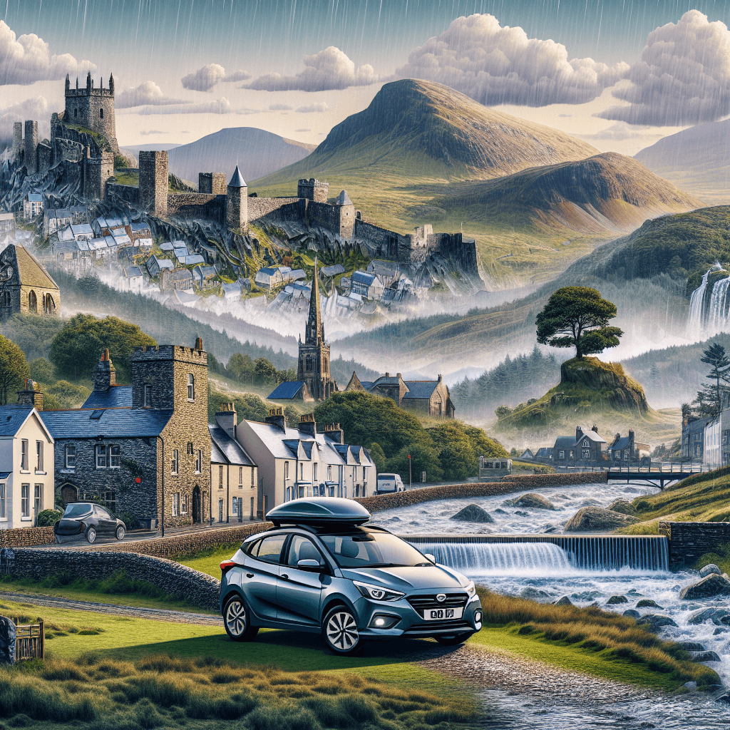 City car amidst north-Wales stunningly diverse natural features