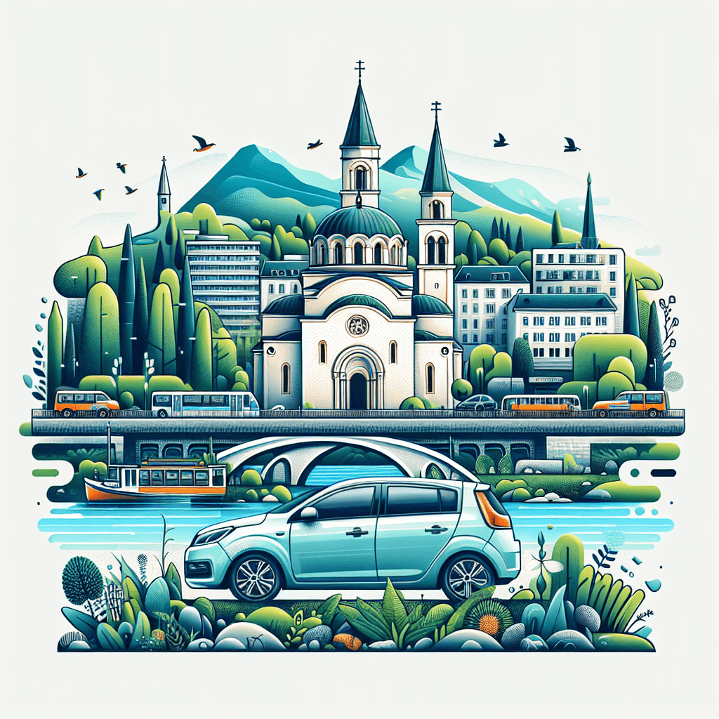Coche de ciudad, Catedral, río Moraca, flora y fauna
