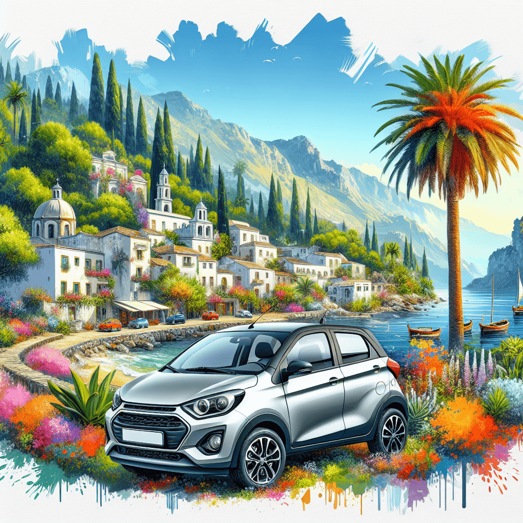 City car amidst the picturesque Santa Ponsa landscape